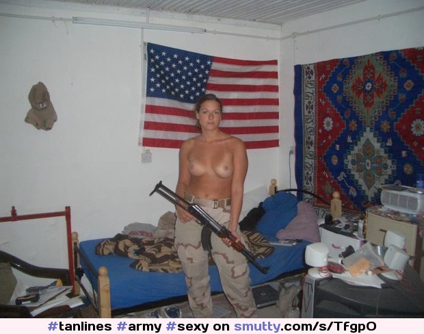 #Army #Sexy #Soldier #Topless #Flag #Cute  #Deployed #Deployment #American  #America #AK47 #uniform #Serious #tanlines