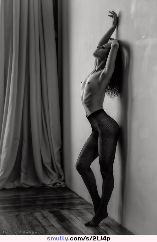 #stockings #blackandwhite #topless #armsup #archedback