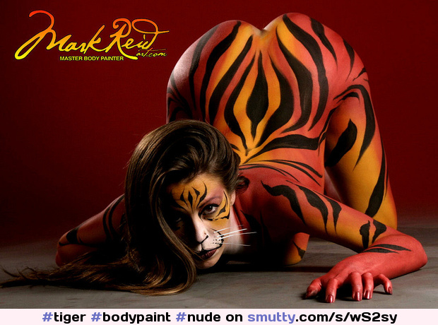 #tiger #bodypaint #nude #ass