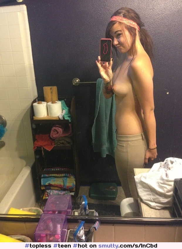 teen topless in tight pants selfie pic 823