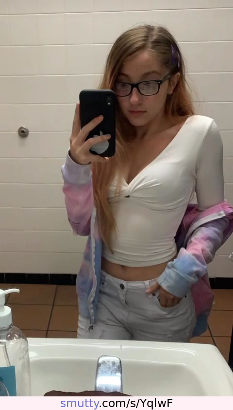 #slutty #petite #slender #blonde #nerdy #nerdslut #teen #teenslut #instathot #selfie #mirrorselfie #croptop #fuckmeeyes #glasses