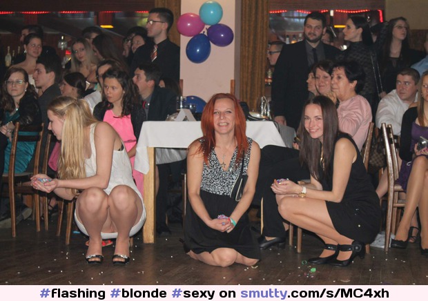 #flashing #blonde #sexy #hot #upskirt #nopanties #pubulic #party #white #whitedress #accidentalnudity