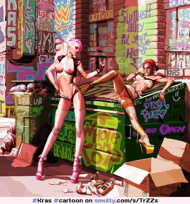 Back Alley Cum Dumpster by #Kras #cartoon #cumdumpster #highheels