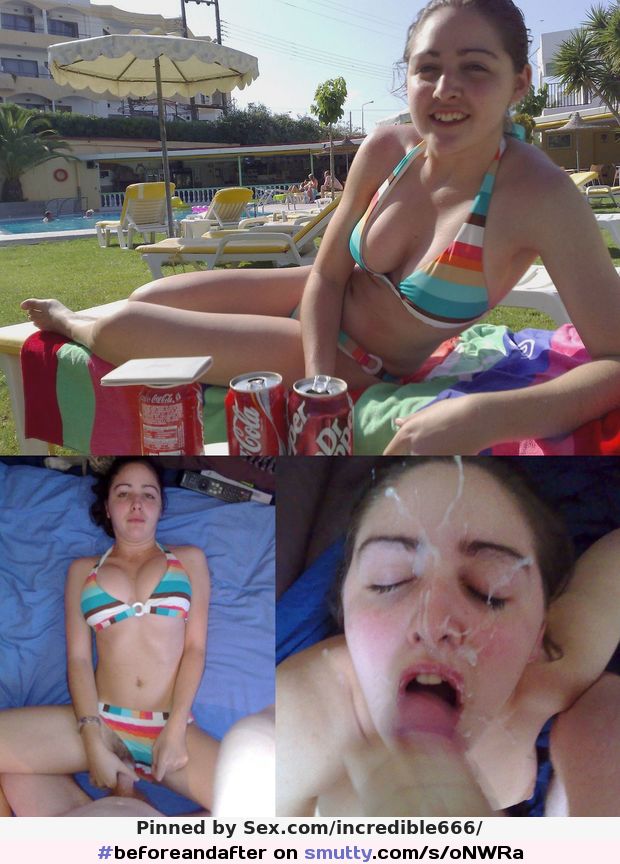 beforeandafter #BeforeAfter #cumshot #facial #pool #bikini #POV #amateur smutty