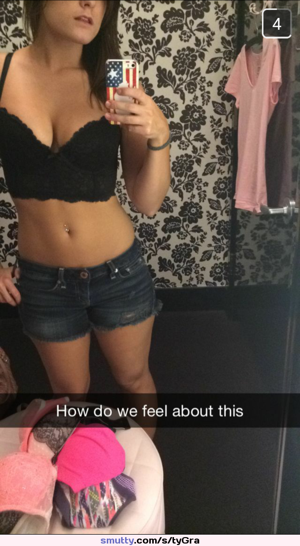 #Cleavage #SnapChat #NavelPiercing #JeanShorts #ChangeRoom
