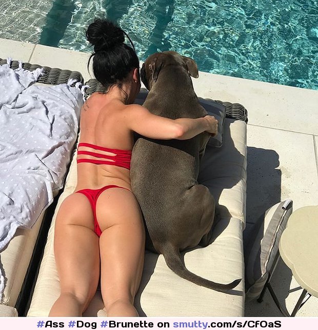 #Ass #Dog #Brunette #LoungeChair