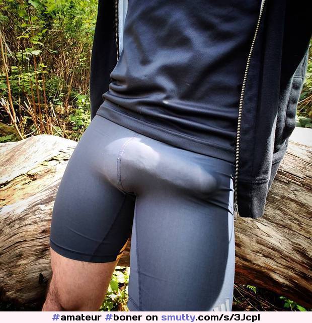 #amateur #boner #erection #hardon #nn #nonnude #lycra #bicycleshorts #bulge #cock outdoors #cyclist #bluetop #tightpants #penis