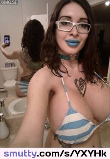 selfie #ArianeSaintAmour #babe #hottie #tattoo #hellodanny #busty  #nerdy #glasses #slut