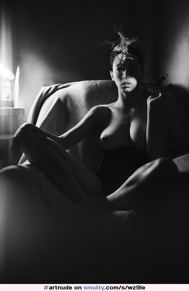#artnude #lightandshadow #topless #couch #smoking #smoke #ArtisticNude #boobs #tits #sexy #hot #seductive #alluring #cigar #Beautiful