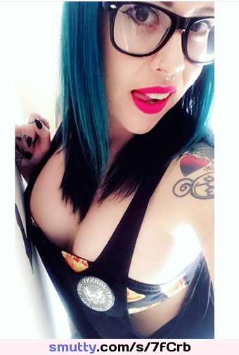 #tongueout #lickinglips #punk #emo #hipster #openmouth #glasses #slut
