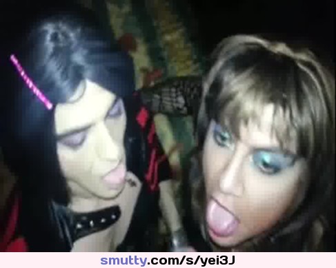 2 Sluts Share Cockcrossdresser #facial #shemale #shemale #hot #sexy #tits #ass