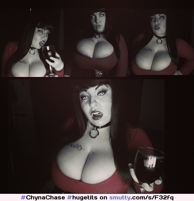 #ChynaChase #hugetits #bigfattits #fattits #boobmeat #spillingout #overflowingcups #vampire #succubus #collar #contacts #coloredcontacts