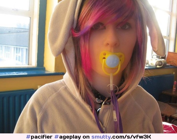 #pacifier #ageplay #dyedhair #pajamas