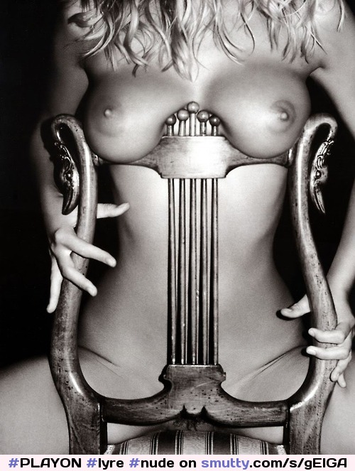 #PLAYON #lyre #nude #sittinginchair #cropped #BlackAndWhite #breasts #blonde #CLRBF #CLRBBlackAndWhite