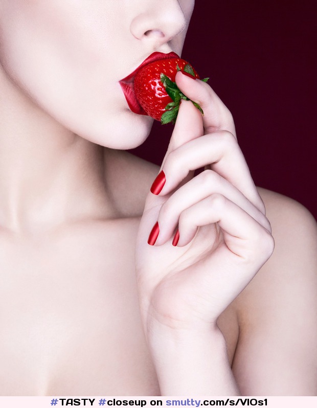 #TASTY #closeup #girlsmouth #strawberry #hand #colour  #redlips #rednails #Beautiful #CLRBF  #CLRBColour