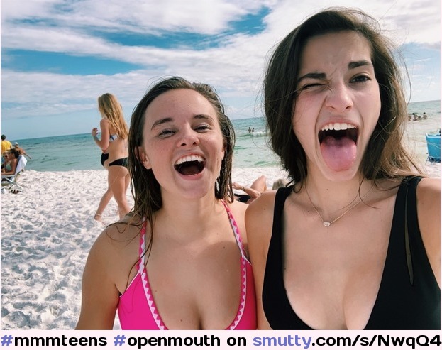 #mmmteens #openmouth #sexytongue #beach #bikinipics #sohot