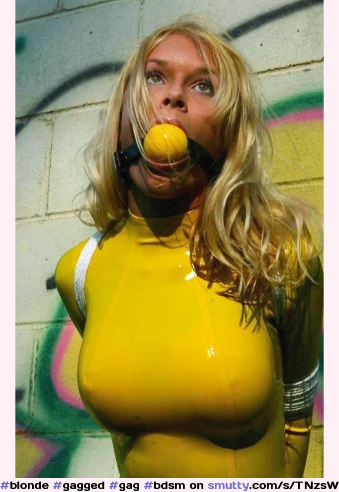 #blonde #gagged #gag #bdsm #submissive #latex #sexy #bondage #readytobefucked #slave #helpless