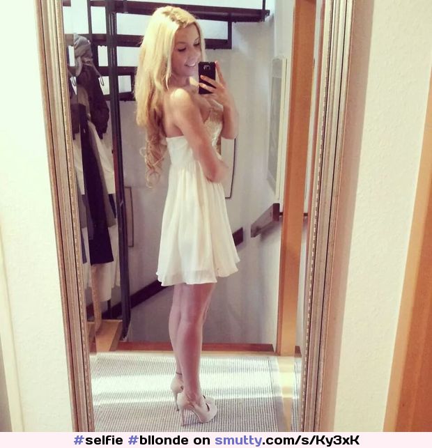 #bllonde #whitedress #dress #sexy #slut #selfie