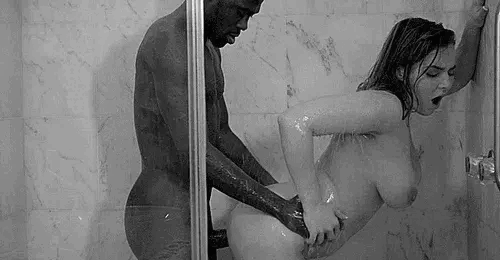 #blackandwhite #artistic #erotic #showersex #frombehind #interracial #couple #bigtits