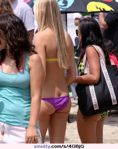 Hot Young Bikini Buttcrack Public Voyeur Teen Beach Ass