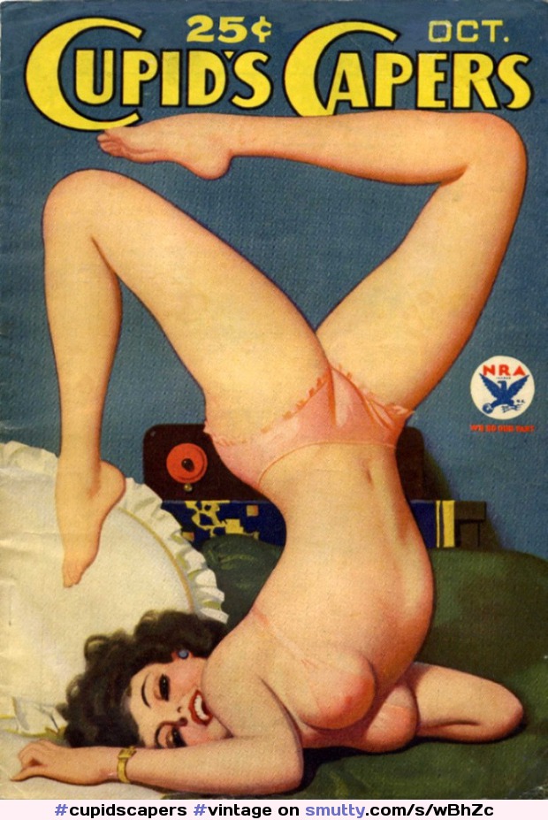 #cupidscapers #vintage #pulp #art #drawing #curvy #magazinecover #bookcover #nonnude