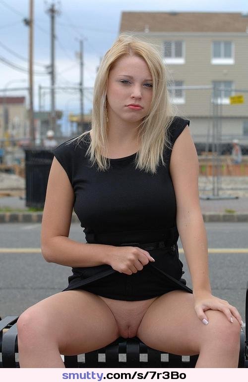 #blonde #pussy #shaved #bottomless #spreadinglegs #public #outdoors #niceslit #showingpussy #lickablepussy