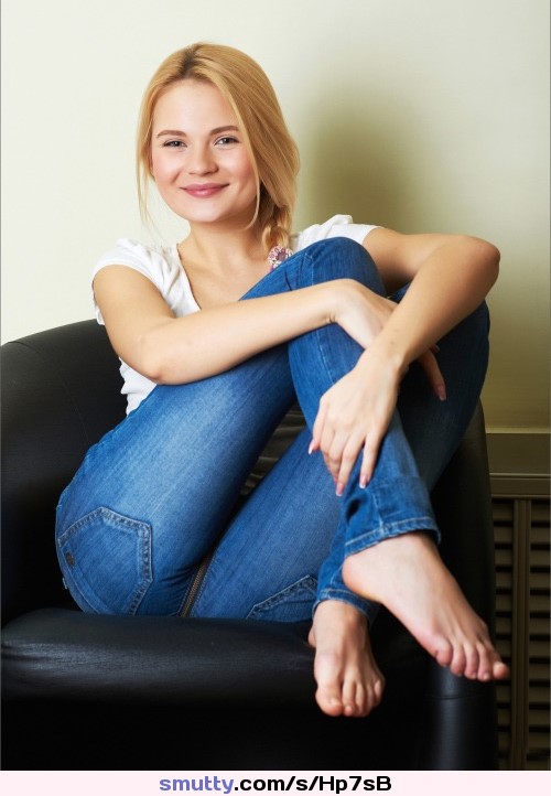 #cutie, #barefeet, #nonnude, #gorgeous, #petite, #jeans, #iminlove, #smiling, #happygirl