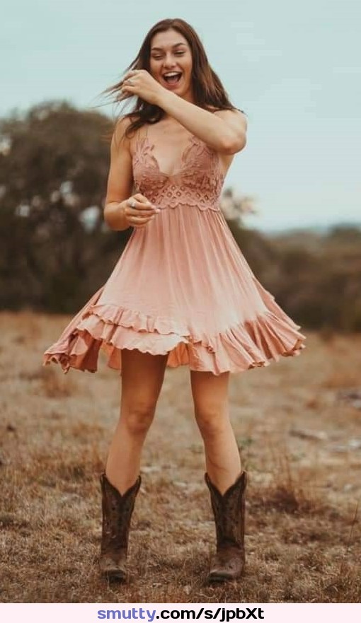 #outdoors, #toocute, #adorable, #nonnude, #counrtygirl, dress, #cleavage, #happy