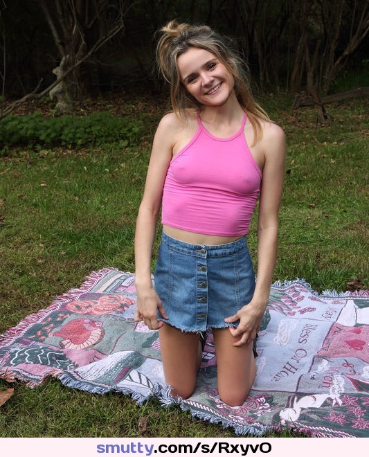 #adorable, #outdoors, #pokies, #toocute, #nonnude, #jeanskirt, #nobra, #fit, #eyecontact