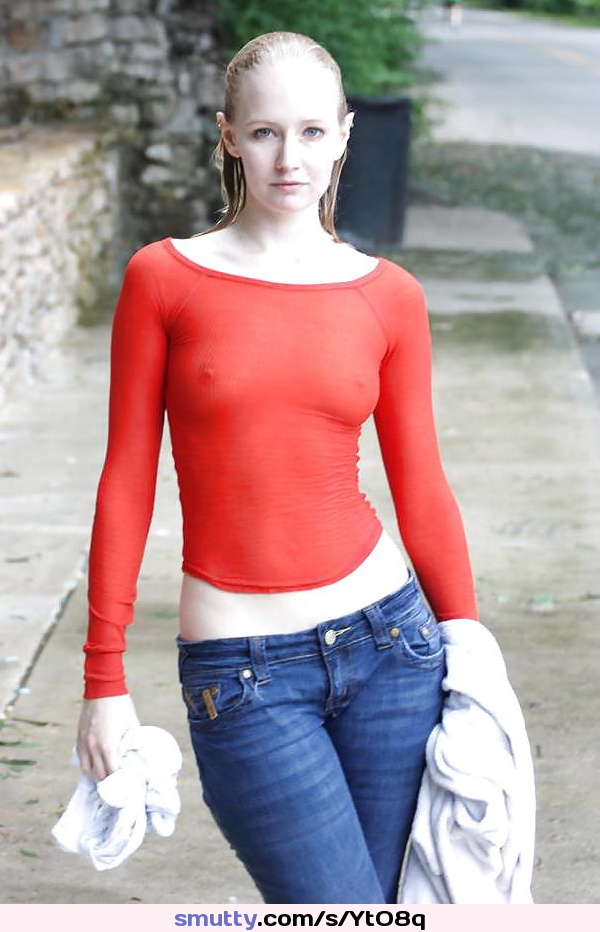 #wet, #clinging, #pale, #jeans, #tighttop, #seethru, #pokies, #perkytits, #greatbody, #outdoors