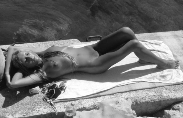 #sunbather, #outdoors, #tanned, #blackandwhite, #greatbody, #perkytits, #naturalbeauty