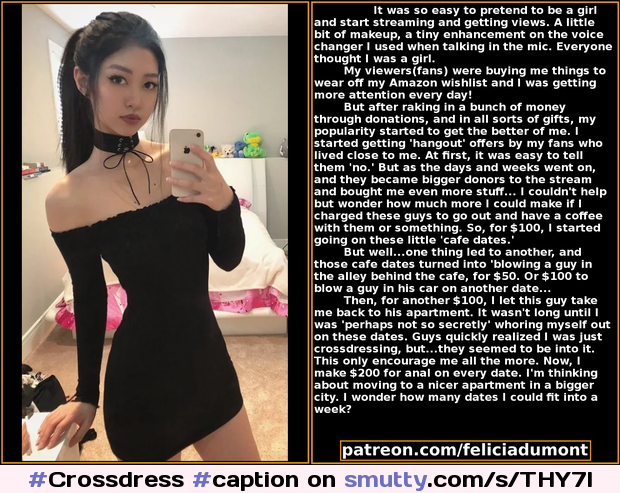A Crossdressing Streamer Gets Paid #Crossdress #caption #crossdressing #femboy #feminization #TG #sissy #transgender