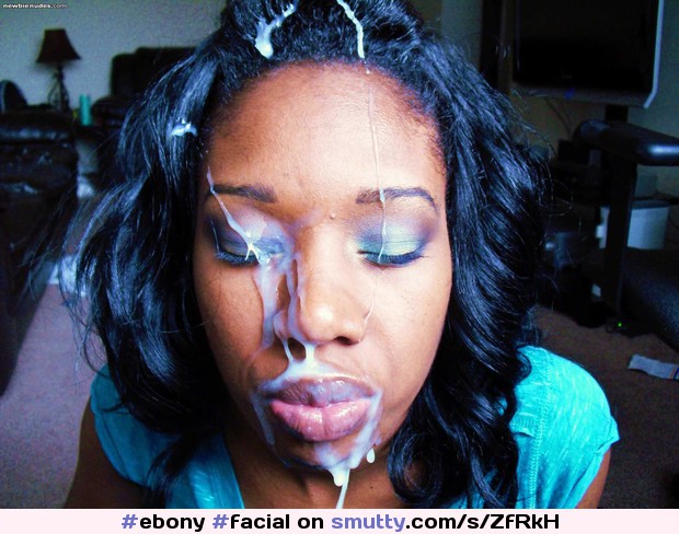 #ebony #facial #cumonface #eyesclosed