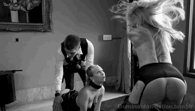 #BlackAndWhite #gif #submissives #submissive #spanking #bentover #blonde #collar #eyecontact #faceofpleasure #domination