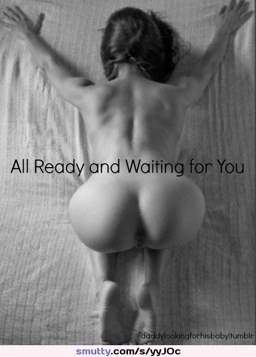 #BlackAndWhite #submissive #bentover #fdau #goodgirl #caption #waiting #ready
