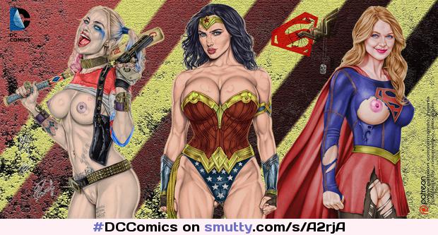 #DCComics #melissabenoist #Supergirl #MargotRobbie #HarleyQuinn #GalGadot #WonderWoman #armandohuerta #drawing #RippedClothing