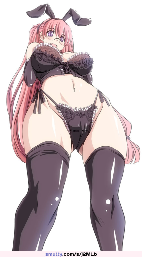 #hentai #ecchi #anime #cartoon #lingerie #lace #frills #frillylace #stockings #bra #panties #pinkhair #bunnygirl #naughty #longhair
