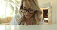 #JaniceGriffith #blonde #schooluniform #masturbating #femalemasturbation #caught #stripping #glasses #nicetits #suckingcock #smile #teen