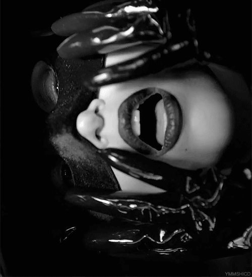 #perfect #sensual #erotic #blackandwhite #latexgloves #blindfold #openmouth #perfectlips #eroticart #softcore