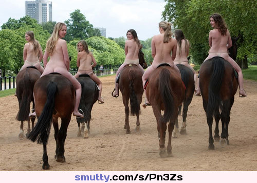 Like #LadyGodiva these girls ride nude, real #whorsesluts go with #bellyriding