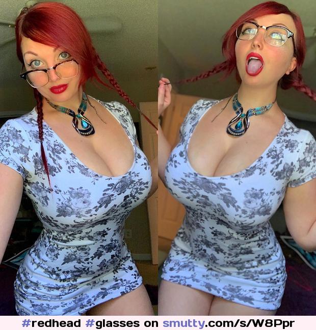 #redhead #glasses #blueeyes #redlips #bigboobs #bigtits #hugeboobs #hugetits #lewd #dress #nn #nonnude