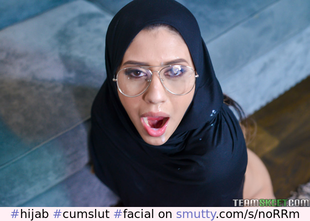 #hijab #cumslut #facial #glasses