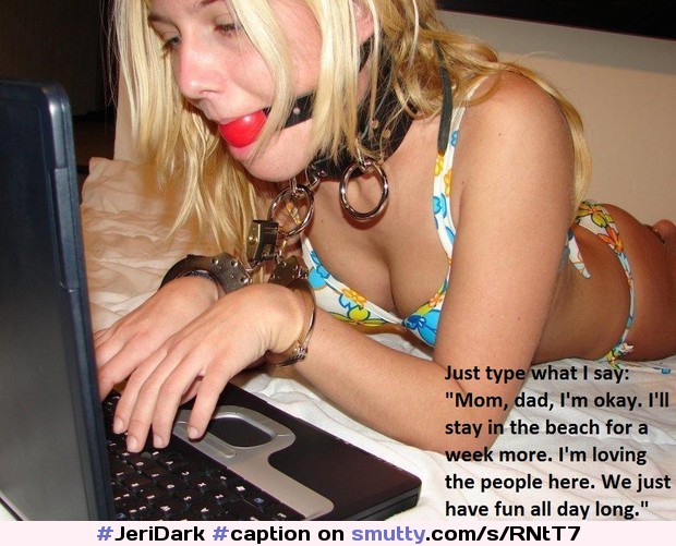 not for everyone, be warned #JeriDark #caption #sexslave #abducted #abductionfantasy #kidnapped #handcuffed #bdsm #bondage #ballgag