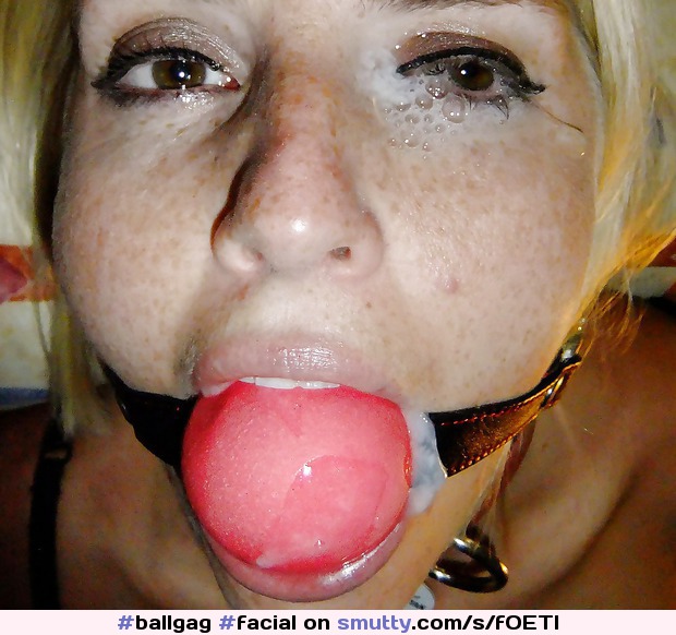 #ballgag #facial #cumoneye #humiliated #freckled