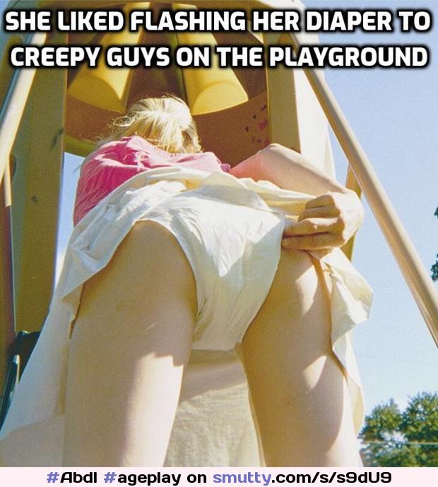 #Abdl#ageplay#Ageregression#roleplay#fantasy#diaper#diapergirl#babygirl#paleskin#upskirt#blonde#tease#public#Playground