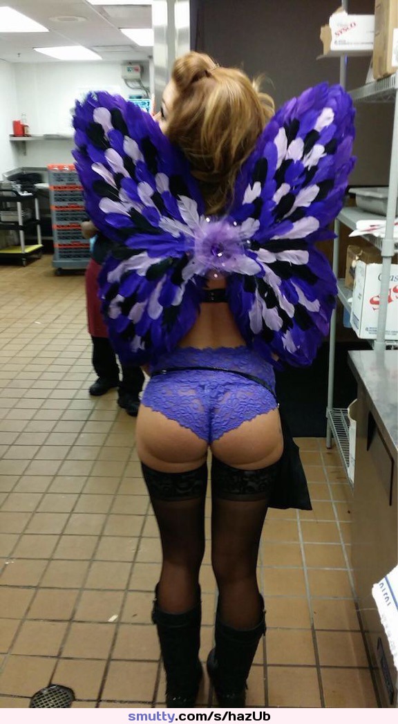 #cute #college #waitress #server #atwork #ass #gorgeous #butterfly #wings