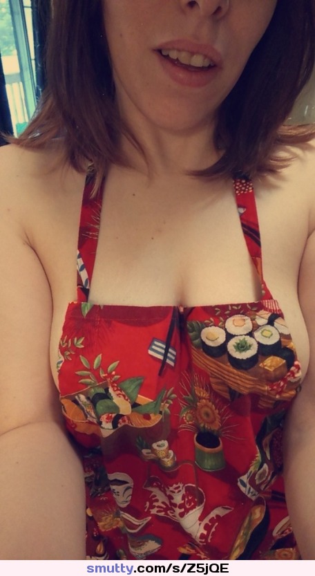 #snapchat #ktafterdark #selfie #clothed #teasing  #boobs #apron #cooking #kitchen