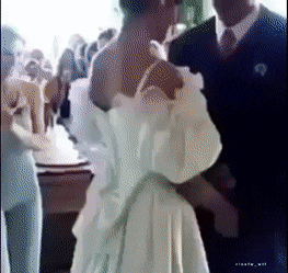 #gif#wedding#reception#brideblowjob#weddingdress#onknees#public#hairup#suckingcock#blowjob#skinny#clapping#blowinggroom#oral#weddingblowjob