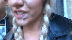 face Walking with cum on
