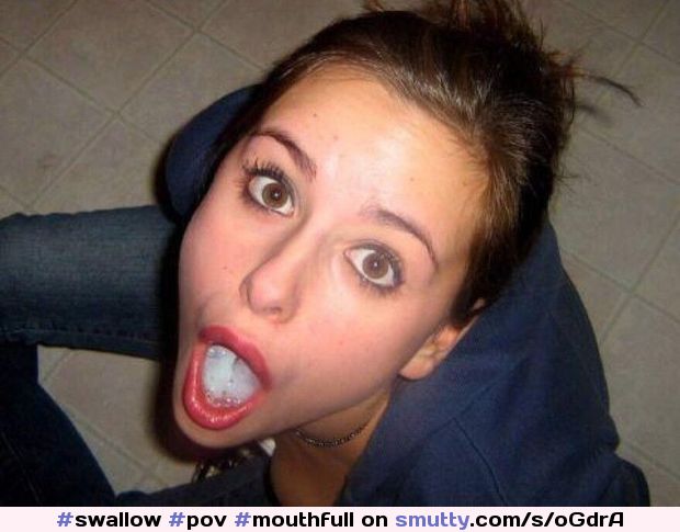#pov #mouthfull #cum #eyecontact #swallow